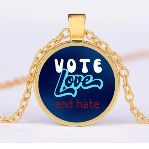 Vote Love Necklace by Shopatluxe - Picture 2 of 6